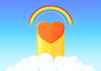 ハートと虹