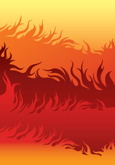 color flames shape background vector