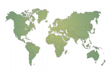Carte du Monde et pays, vecteur
