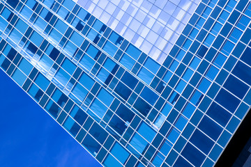 beautiful reflection in modern glass wall