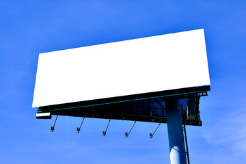 Blank big billboard over blue sky, put your text