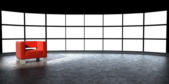 Several light box with blank space,3D rendering
