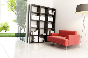 modern study,3D rendering