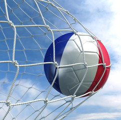 Soccerball in net