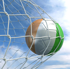 Soccerball in net