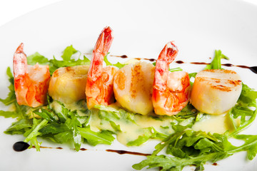 shrimp with greens
