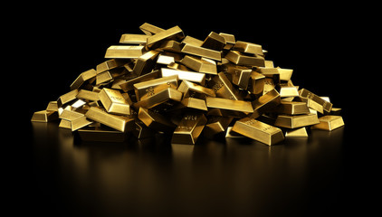 Pile of gold bars - 23094369