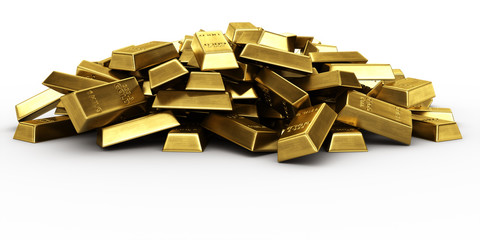 Pile of gold bars - 23094386
