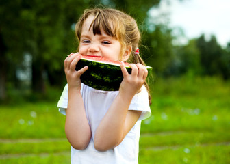 girl eating water-melon