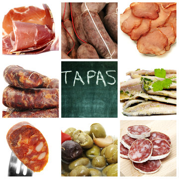 spanish tapas collage
