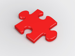 Obraz premium 3d red puzzle piece