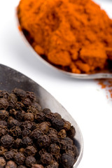 black and red peppers