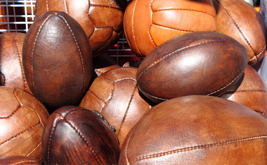 Soccer and rugby balls
