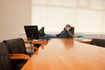 Businessman talking on the phone