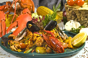 Mexican seafood risotto