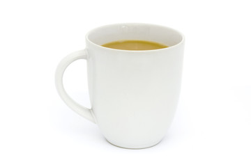 mug of tea over white