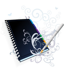 pen and notebook vector picture