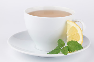 Lemon balm tea with lemon