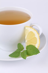 Lemon balm tea with lemon