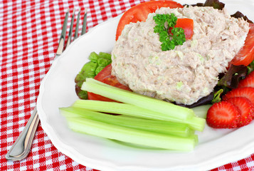 Healty Tuna salad on a plate