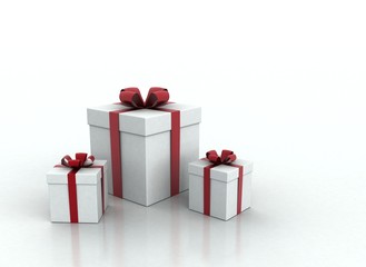 White gift boxes