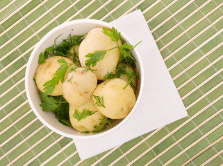 Boiled potatoes with parsley