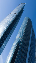 power of modern huge glass buildings