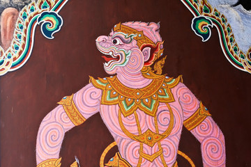 Ramayana painting in temple of emerald buddha