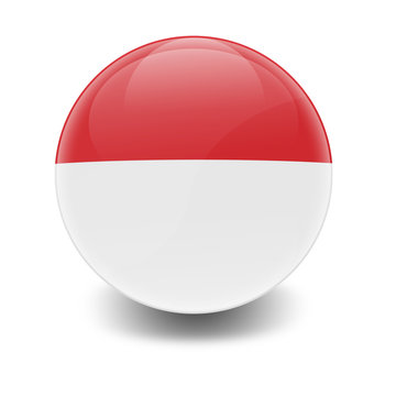Esfera brillante con bandera Indonesia