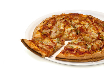 Tasty pizza on plate