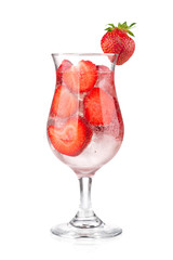 Strawberry fizz cocktail