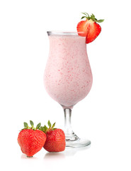 Strawberry milk cocktail
