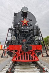 Obraz premium Starożytna lokomotywa parowa
