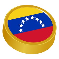 3d button in colors of Venezuela