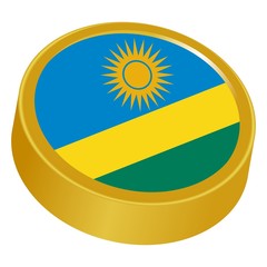 3d button in colors of Rwanda