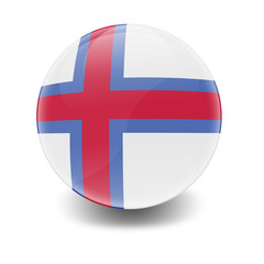 Esfera brillante con bandera Islas Feroe