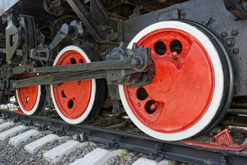 Old steam locomotive wheels