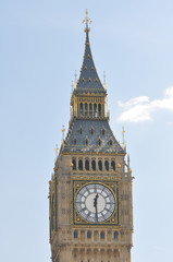 Fototapeta na wymiar Big Ben ornate tower and clock face in London Uk