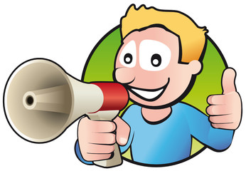 figur mit megafon