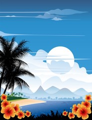 Spiaggia Tropicale-Tropical Beach Landscape-Vector