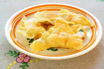 Fried kreplach (Jewish ravioli)