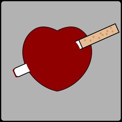 banner with heart&cigarette