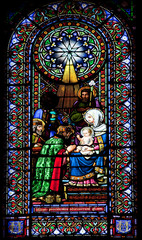 Religious stained glass window - 23144108