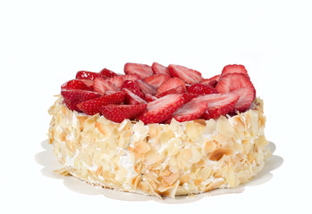 Tasty cake with strawberries