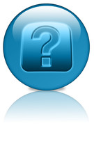 Frage FAQ Feedback  Button blue mirror