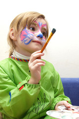 Little girl with face painting