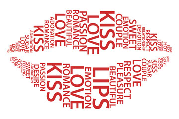 Red Lips With Love Words