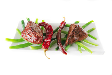 juice roast fillet mignon with peppers