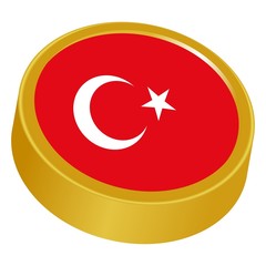 Obraz premium 3d button in colors of Turkey