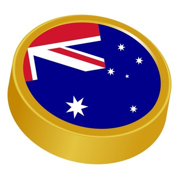 3d button in colors of Australia